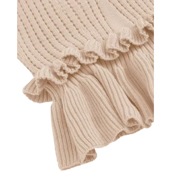 SweatyRocks Women's Casual Knit Top Sleeveless Ruffle Hem V Neck Peplum Crop Tank Top