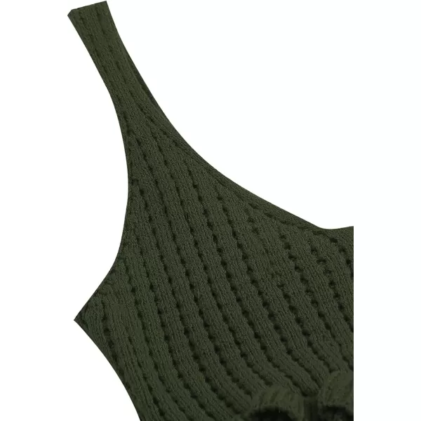SweatyRocks Women's Casual Knit Top Sleeveless Ruffle Hem V Neck Peplum Crop Tank Top