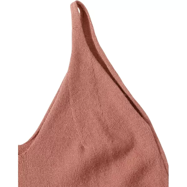 SweatyRocks Women's Casual Knit Top Sleeveless Ruffle Hem V Neck Peplum Crop Tank Top
