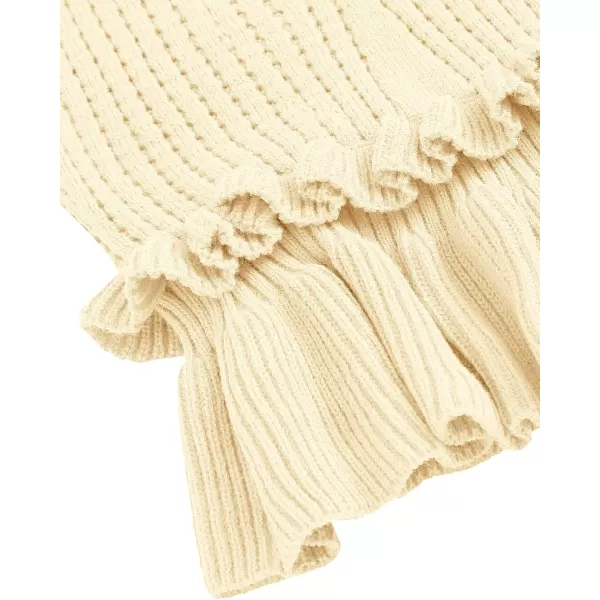 SweatyRocks Women's Casual Knit Top Sleeveless Ruffle Hem V Neck Peplum Crop Tank Top