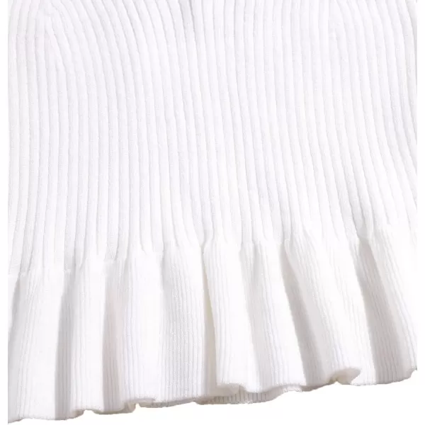 SweatyRocks Women's Casual Knit Top Sleeveless Ruffle Hem V Neck Peplum Crop Tank Top