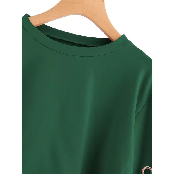 SweatyRocks Women's Casual Lace Up Long Sleeve Pullover Crop Top Sweatshirt