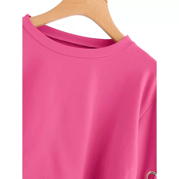SweatyRocks Women's Casual Lace Up Long Sleeve Pullover Crop Top Sweatshirt