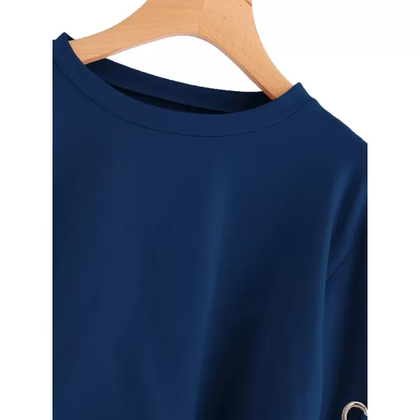 SweatyRocks Women's Casual Lace Up Long Sleeve Pullover Crop Top Sweatshirt