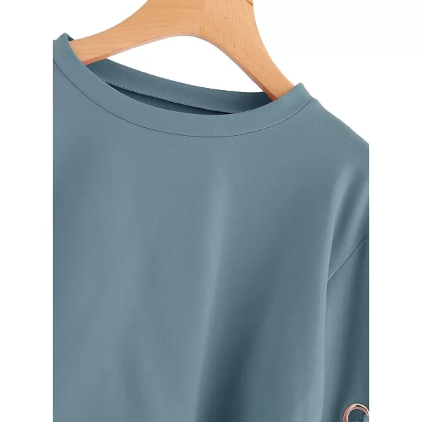 SweatyRocks Women's Casual Lace Up Long Sleeve Pullover Crop Top Sweatshirt