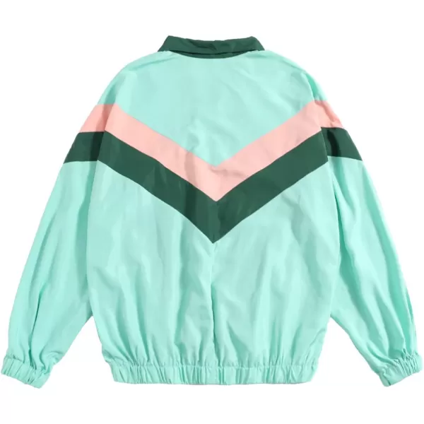 SweatyRocks Women's Casual Lightweight Color Block Bomber Jacket