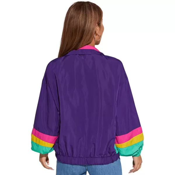 SweatyRocks Women's Casual Lightweight Color Block Bomber Jacket