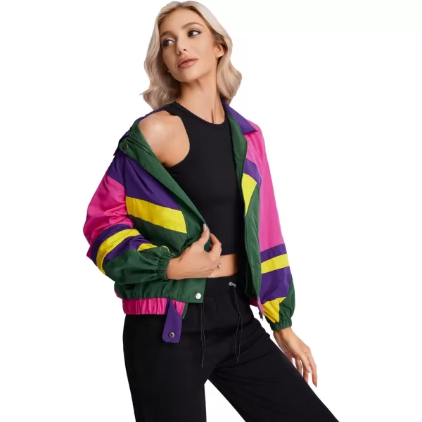 SweatyRocks Women's Casual Lightweight Color Block Bomber Jacket