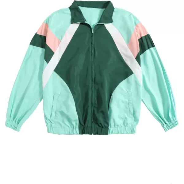 SweatyRocks Women's Casual Lightweight Color Block Bomber Jacket