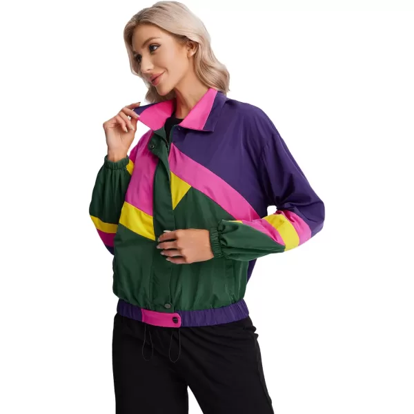SweatyRocks Women's Casual Lightweight Color Block Bomber Jacket