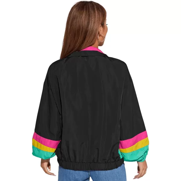 SweatyRocks Women's Casual Lightweight Color Block Bomber Jacket