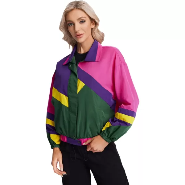 SweatyRocks Women's Casual Lightweight Color Block Bomber Jacket