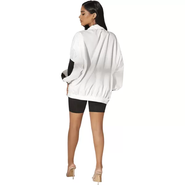 SweatyRocks Women's Casual Lightweight Color Block Bomber Jacket