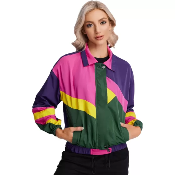 SweatyRocks Women's Casual Lightweight Color Block Bomber Jacket