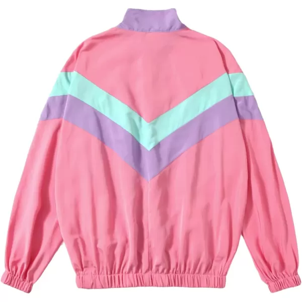 SweatyRocks Women's Casual Lightweight Color Block Bomber Jacket