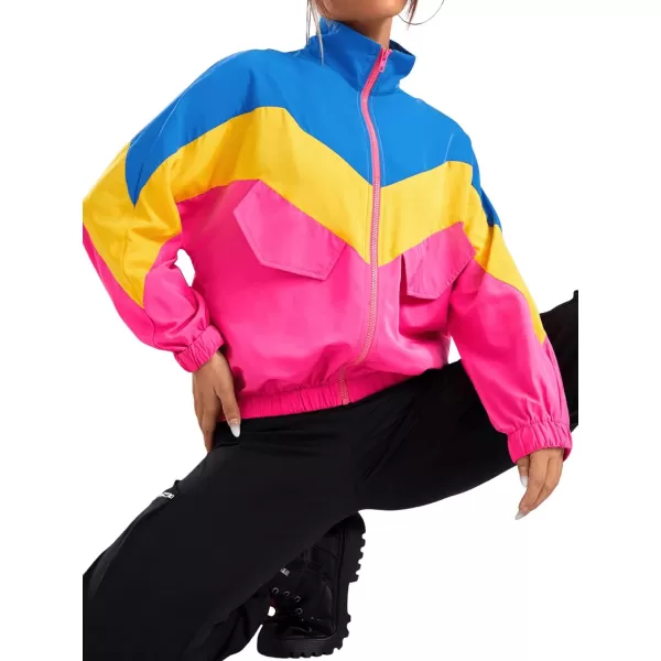 SweatyRocks Women's Casual Lightweight Color Block Bomber Jacket