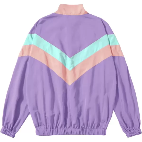 SweatyRocks Women's Casual Lightweight Color Block Bomber Jacket