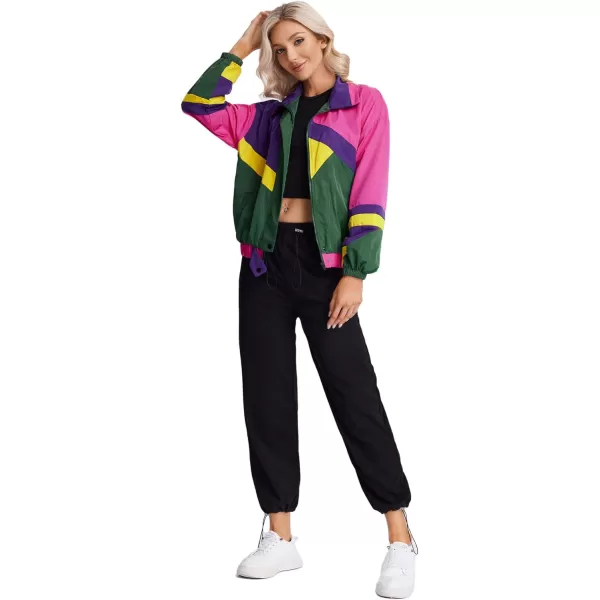 SweatyRocks Women's Casual Lightweight Color Block Bomber Jacket