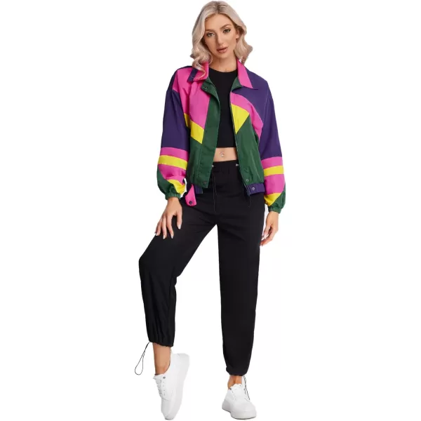 SweatyRocks Women's Casual Lightweight Color Block Bomber Jacket