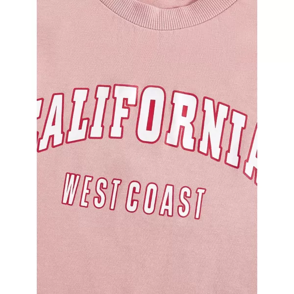 SweatyRocks Women's Casual Long Sleeve Crew Neck Letter Print Crop Top Sweatshirt