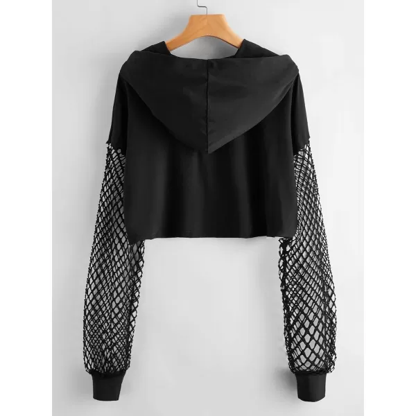 SweatyRocks Women's Casual Long Sleeve Crew Neck Letter Print Crop Top Sweatshirt