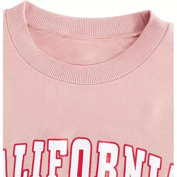 SweatyRocks Women's Casual Long Sleeve Crew Neck Letter Print Crop Top Sweatshirt