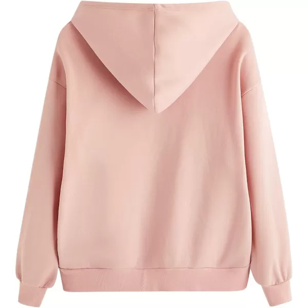 SweatyRocks Women's Casual Long Sleeve Drop Shoulder Oversized Pullover Hoodie Sweatshirt Tops