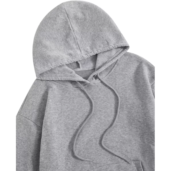SweatyRocks Women's Casual Long Sleeve Drop Shoulder Oversized Pullover Hoodie Sweatshirt Tops