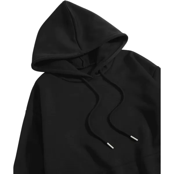 SweatyRocks Women's Casual Long Sleeve Drop Shoulder Oversized Pullover Hoodie Sweatshirt Tops