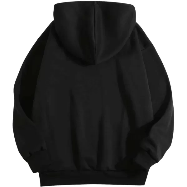 SweatyRocks Women's Casual Long Sleeve Drop Shoulder Oversized Pullover Hoodie Sweatshirt Tops