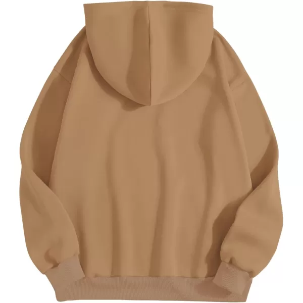 SweatyRocks Women's Casual Long Sleeve Drop Shoulder Oversized Pullover Hoodie Sweatshirt Tops