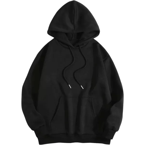 SweatyRocks Women's Casual Long Sleeve Drop Shoulder Oversized Pullover Hoodie Sweatshirt Tops