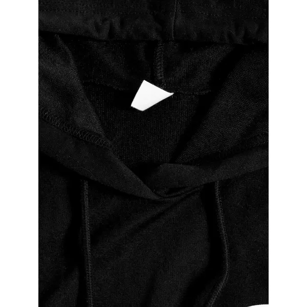 SweatyRocks Women's Casual Long Sleeve Graphic Drawstring Hooded Sweatshirt Tops with Pocket