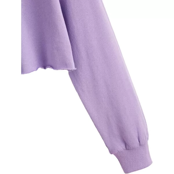 SweatyRocks Women's Casual Long Sleeve Raw Hem Pullover Crop Tops Sweatshirts