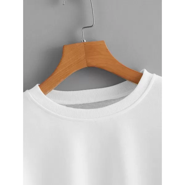 SweatyRocks Women's Casual Long Sleeve Raw Hem Pullover Crop Tops Sweatshirts