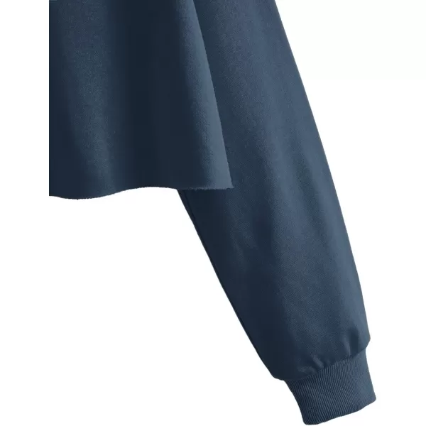 SweatyRocks Women's Casual Long Sleeve Raw Hem Pullover Crop Tops Sweatshirts