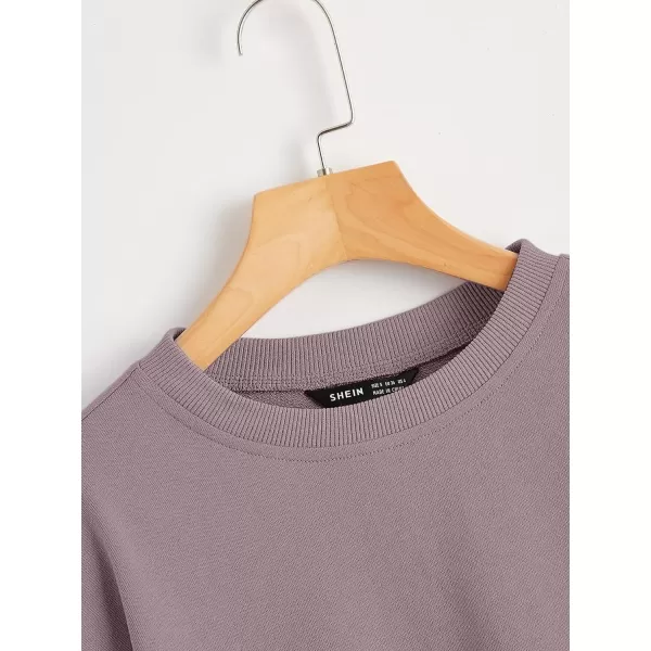 SweatyRocks Women's Casual Long Sleeve Raw Hem Pullover Crop Tops Sweatshirts