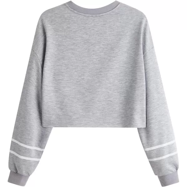 SweatyRocks Women's Casual Long Sleeve Raw Hem Pullover Crop Tops Sweatshirts