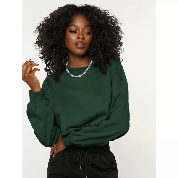 SweatyRocks Women's Casual Long Sleeve Raw Hem Pullover Crop Tops Sweatshirts