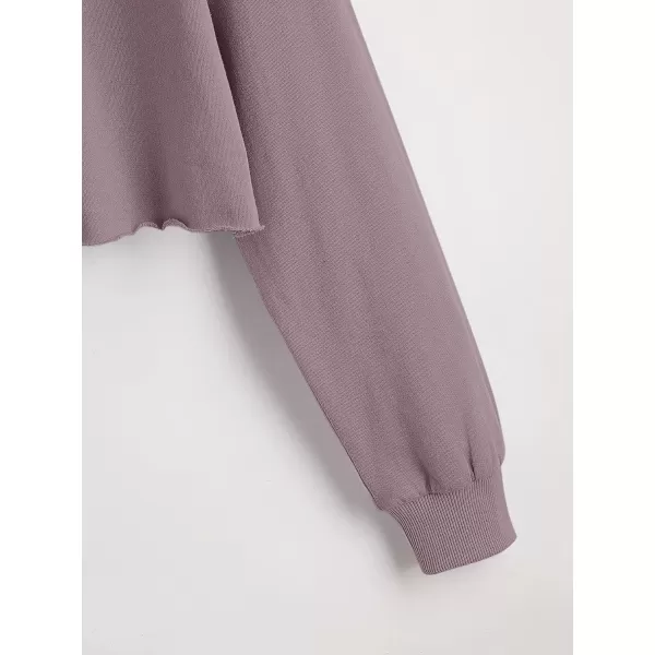 SweatyRocks Women's Casual Long Sleeve Raw Hem Pullover Crop Tops Sweatshirts