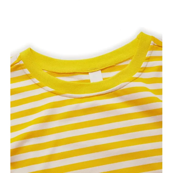 SweatyRocks Women's Casual Long Sleeve Striped Cropped T-Shirt Casual Crop Tee Top