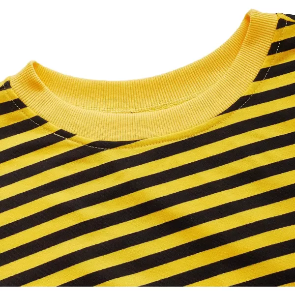 SweatyRocks Women's Casual Long Sleeve Striped Cropped T-Shirt Casual Crop Tee Top