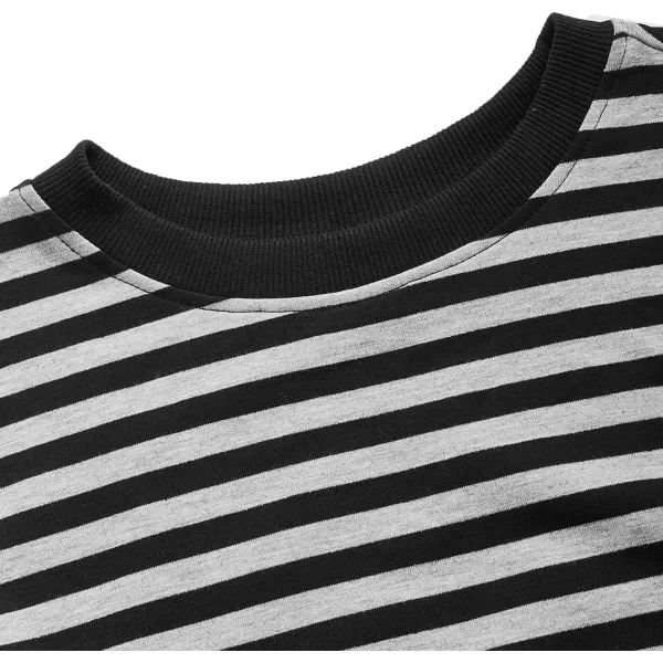 SweatyRocks Women's Casual Long Sleeve Striped Cropped T-Shirt Casual Crop Tee Top
