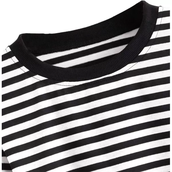 SweatyRocks Women's Casual Long Sleeve Striped Cropped T-Shirt Casual Crop Tee Top