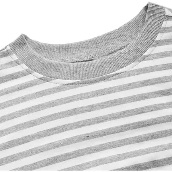 SweatyRocks Women's Casual Long Sleeve Striped Cropped T-Shirt Casual Crop Tee Top