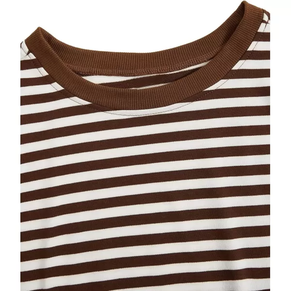 SweatyRocks Women's Casual Long Sleeve Striped Cropped T-Shirt Casual Crop Tee Top