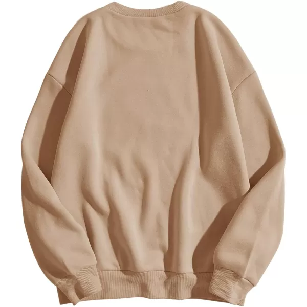 SweatyRocks Women's Casual Long Sleeve Sweatshirt Round Neck Pullover Tops