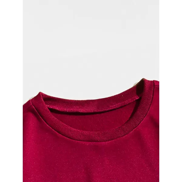 SweatyRocks Women's Casual Long Sleeve Sweatshirt Round Neck Pullover Tops