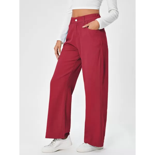 SweatyRocks Women's Casual Loose High Waist Solid Straight Wide Leg Jeans