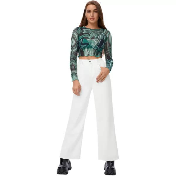 SweatyRocks Women's Casual Loose High Waist Solid Straight Wide Leg Jeans